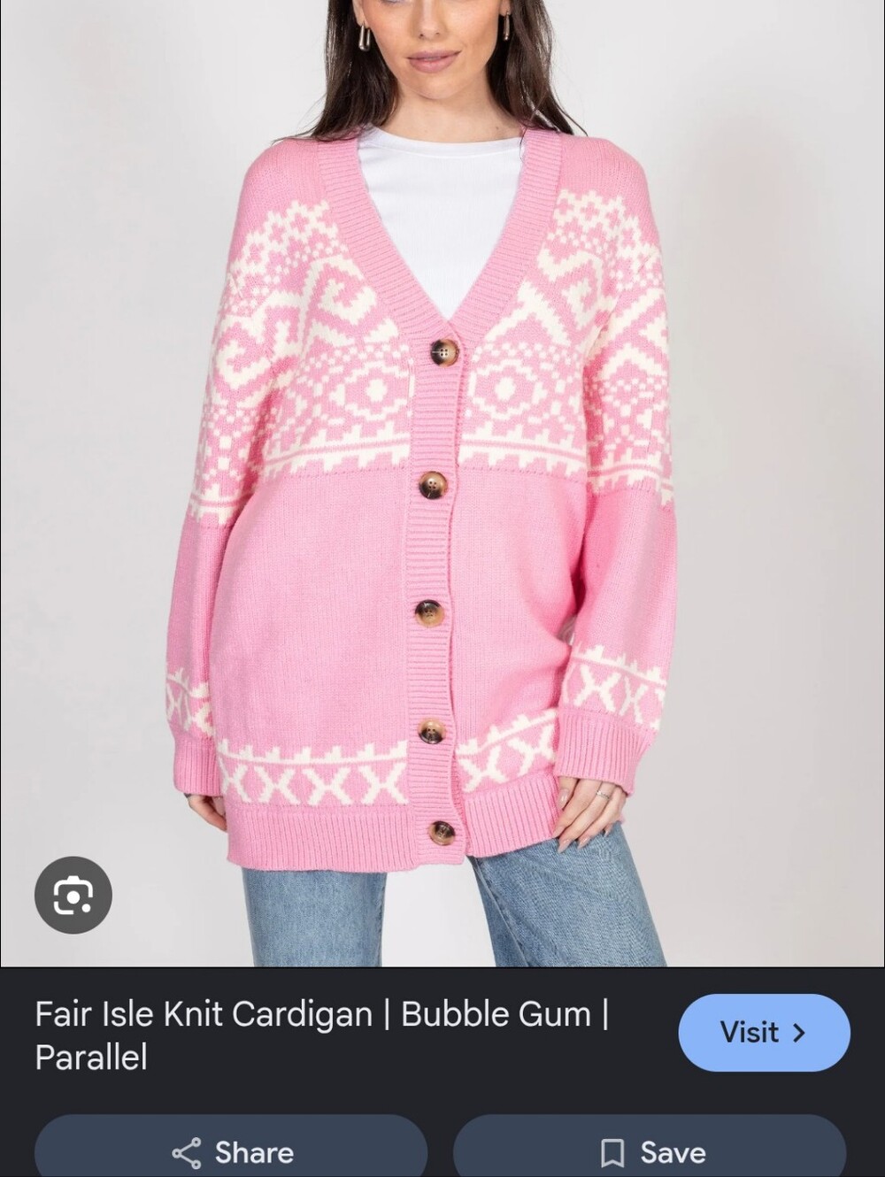 Brunette The Label Fair Isle Cardigan